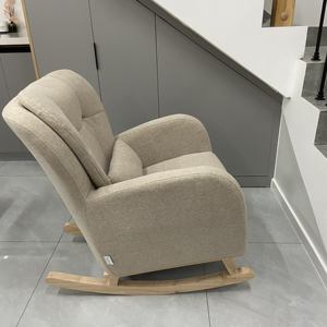 Cómoda <span class=keywords><strong>Silla</strong></span> <span class=keywords><strong>Mecedora</strong></span> de Lino con Respaldo Alto <span class=keywords><strong>para</strong></span> Bebés, con Movimiento de Balanceo Suave <span class=keywords><strong>para</strong></span> Cuarto de Bebé <span class=keywords><strong>y</strong></span> Sala de Estar - Product Image 5