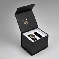 Scatole per Orologi di Lusso Personalizzate con Logo, Laminazione Lucida, Fodera in Raso per Smartwatch e Set Regalo di Gioielli, Chiusura Magnetica