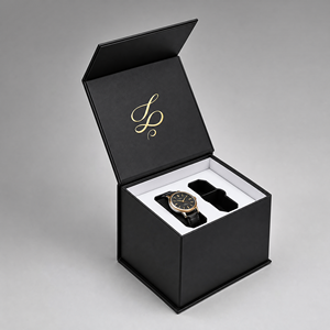 Custom logoLuxury Watch <b>Boxes</b> with Glossy Lamination Satin Lining for Smart Watches Jewelry <b>Gift</b> Sets <b>Magnetic</b> Closure - Product Image 1