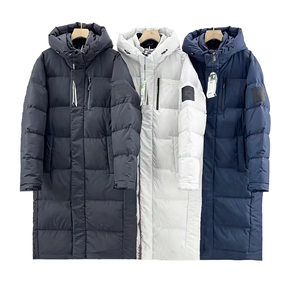 Chaqueta Trench Impermeable con Capucha y Bordado, Edición Americana 700 Peng, para Hombre y Mujer, Blanca, 90% Plumón de Pato, Combinable con Todo - Product Image 1