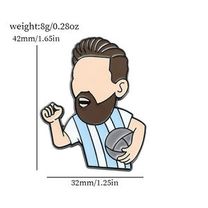 Spilla in Metallo Commemorativa a Forma di Maglia con Distintivo Stella del Calcio Mondiale - Product Image 4