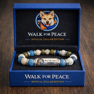 Bracelet énergétique en tungstène et pierre naturelle avec cordon élastique en forme <span class=keywords><strong>de</strong></span> chien pour la paix, les promenades et la commémoration des voyages, unisexe - Product Image 2