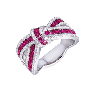 Anello con Design a Fiocco, Fascia Incrociata Irregolare per Donne - Product Image 5