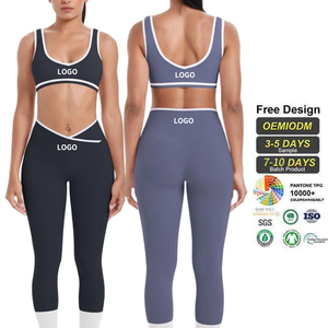 Conjuntos Deportivos de Alta Calidad con Logotipo Personalizado, 2 Piezas, Bra Deportivo y Leggings de Cintura Alta para Yoga y Gimnasio, para Adultos - Product Image 1