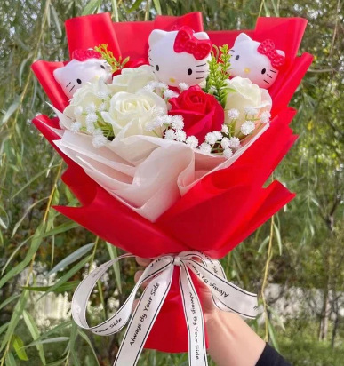 Red - all fake flowers
