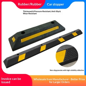 Fermaruota per Garage OLIVER, Limitatore di Parcheggio in Gomma e Plastica, Blocco di Retromarcia per Auto - Product Image 4