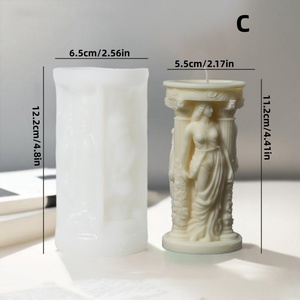 Moule en silicone 3D pour bougie en résine, sculpture de la déesse Athéna, décoration d'intérieur, moule à bougie parfumée, vente en gros - Product Image 6