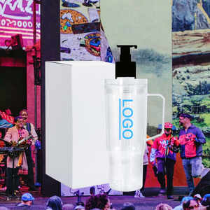 Nouveau style – Gobelet isotherme réutilisable de 40 oz en plastique transparent <span class=keywords><strong>avec</strong></span> poignée et couvercle, idéal pour la bière, les paillettes et le <span class=keywords><strong>verre</strong></span> transparent DIY - Product Image 5