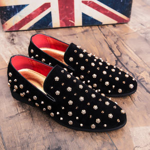 <span class=keywords><strong>Mocasines</strong></span> Personalizados con Logotipo MOQ1 para <span class=keywords><strong>Hombre</strong></span>, Zapatos Casuales de Piel Sintética con Pedrería y Remaches <span class=keywords><strong>Rosas</strong></span>, Estilo Caminar, para Bodas y Fiestas - Product Image 5