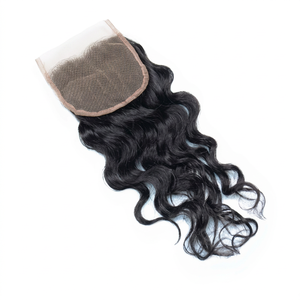 Hairroot India HRI-08-Closure Cabello Humano Remy Indio Virgen Negro Natural Liso y Ondulado 4x4 HD Encaje Transparente Doble Trama a Máquina - Product Image 4