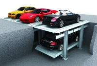 Système de stationnement mécanique à deux colonnes pour voitures, idéal pour les garages souterrains