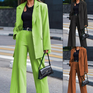New Solid Color Long Sleeve Women's Casual Suit 2 Piece <b>Set</b> Fashion - Product Image 2