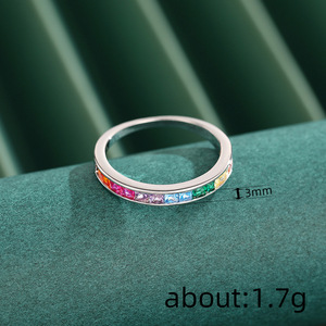T0296 <b>Eternity</b> Band <b>Ring</b> <b>Cubic</b> <b>Zirconia</b> Princess Cut Channel Setting Lab Created Unisex Fashion <b>Ring</b> Gift - Product Image 4