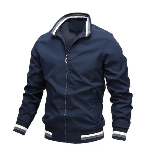 new Casual Jacket Top Men's spring and autumn sports solid color coat comfortable jacket can make logo