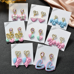 Wholesale Multi Styles Custom <b>Christmas</b> Brass Flower Bowknot 18K Gold Plated Zircon Classic Statement Drop <b>Earrings</b> Anniversary - Product Image 5