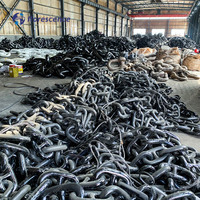 Cadena de Anclaje de Acero Aleado de Alta Resistencia Pintada de Negro con Certificación ABS CCS BV para Construcción Naval, Cadena de Amarre