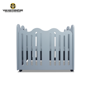 Cuna de Madera de Abeto Europeo de Primera Calidad, Cama Infantil Moderna de Color Gris Claro, Base de Colchón de 3 Posiciones para Muebles de Guardería - Product Image 2