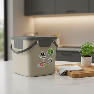 Rotho Waste <b>Bin</b> Albula Container With Lid 6 Stickers - Product Image 3