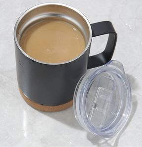 Vaso Térmico Personalizado de Acero Inoxidable para Café, con Base de Madera y Asa, Nuevo Producto - Product Image 6