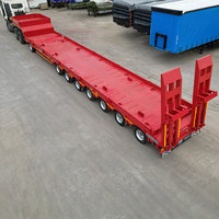 Semi-remorque à plateau surbaissé extensible à 8 essieux robuste avec essieu relevable pour le transport de machines et d'équipements de construction