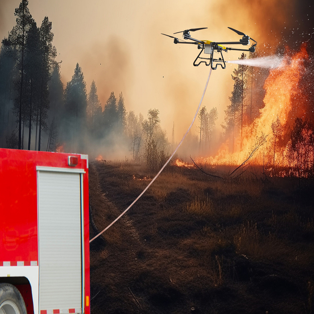 Joyance New Condition Fire Fighting Drone for Home Farm Tree Agriculture Use UAV Pesticide Spraying Watering with Battery Pump