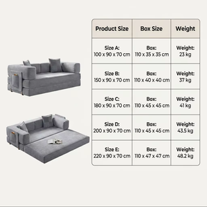 Sofá Cama Modular Moderno <span class=keywords><strong>de</strong></span> Pana, Tipo Futón, Estilo Japonés Tatami, Plegable 2 en 1, para Invitados - Product Image 3