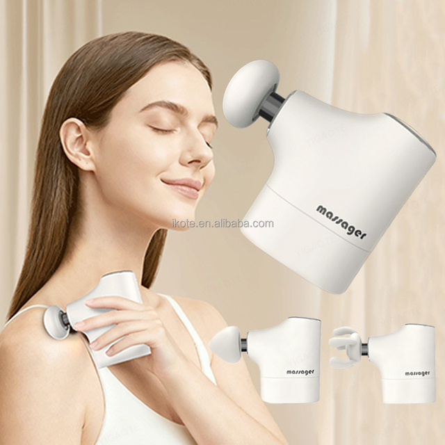 Custom Logo Women's Pocket Cordless Electric Massage Gun Type C Charging Handheld Body Neck Relaxation Massage Tool