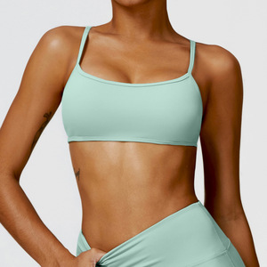Soutiens-gorge <span class=keywords><strong>de</strong></span> sport rembourrés à l'avant pour <span class=keywords><strong>femmes</strong></span>, débardeur d'entraînement, <span class=keywords><strong>de</strong></span> yoga et <span class=keywords><strong>de</strong></span> gymnastique, ajustable, avec logo personnalisé - Product Image 4