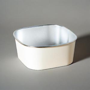 ชามสลัดทรงสี่เหลี่ยมขนาดใหญ่แบบใช้แล้วทิ้งกระดาษฟอยล์สีเงินพร้อมฝาเกรดอาหารสำหรับเสิร์ฟชามกระดาษคราฟท์ทรงสี่เหลี่ยม - Product Image 2