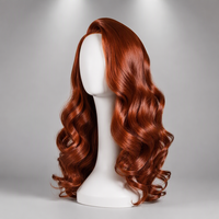 Perruques en cheveux humains naturels Remy bouclés # Perruque sans colle HD 13x4 de 350g, 10''-40'', colorée, pré-épilée, ondulations profondes, brésilienne, roux orangé, longue