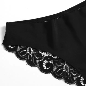 Conjunto de bragas para mujer, lencería de encaje dulce, seda suave, satén, estilo francés romántico, bragas femeninas sexys. - Product Image 4