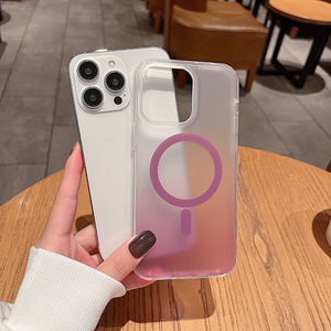 Custodia per telefono antiurto magnetica a colori graduali <span class=keywords><strong>Cover</strong></span> trasparente per cellulare Imd per <span class=keywords><strong>Iphone</strong></span> <span class=keywords><strong>11</strong></span> 12 13 14 Pro Max Plus - Product Image 2