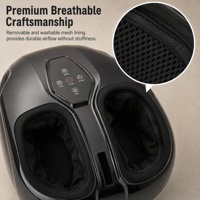 Masseur de pieds compact avec airbag intégral, rouleaux de massage, télécommande, 4 modes, 2 niveaux de chaleur, housse lavable