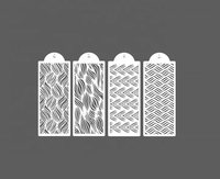 4 pochoirs de décoration de gâteaux en plastique PET 15x39cm pour peinture, artisanat et dessin