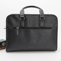 Sacoche d'affaires pour ordinateur portable 14 pouces pour hommes, en cuir PU vintage, sac à documents de bureau, faible MOQ, logo de marque personnalisé, vente en gros mixte