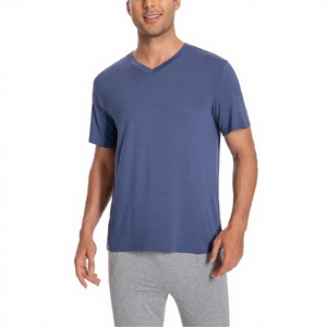 T-shirt pour homme de qualité supérieure, col en V, 100% coton, manches courtes, vente en gros, fournisseur OEM ODM, vêtements décontractés, t-shirts à col en V - Product Image 3
