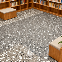 Dalles de terrazzo artificielles, couleur personnalisée, dalles de terrazzo en pierre naturelle, revêtement de sol en terrazzo, projet commercial