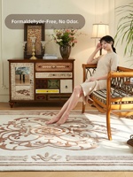 Tapis artisanal en pure laine de Nouvelle-Zélande, style rétro légèrement vintage, tapis artistique tout en laine pour chambre, canapé, salon, table basse