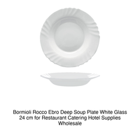 Assiette creuse Ebro Ø 24 cm en verre blanc Bormioli Rocco