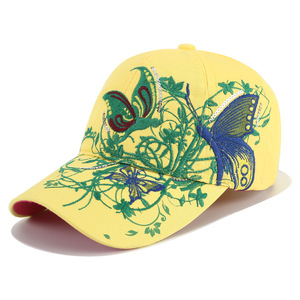 Chapeaux de camionneur California H Chapeau pour femme Créativité à la mode <span class=keywords><strong>Fleurs</strong></span> Papillon Paillettes Casquette de baseball brodée - Product Image 5
