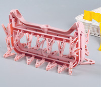 32 Clips Plastique Pliable Cintre Salon Applicable Chaussette Séchage Lingerie Crochet Injection Techniques
