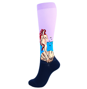 Kaus kaki kompresi 20-30mm HG pria Van lukisan Gogh kreatif tekanan kuat sirkulasi ortopedi mendukung stoking kaus kaki - Product Image 5