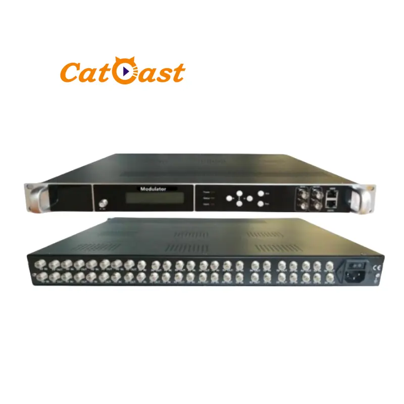 CATV डिजिटल न्यूनाधिक 8 12 16 20 24 एफटीए DVB-S2 DVB-C DVB-टी ATSC ISDBT ट्यूनर करने के लिए आरएफ Transmodulator DVB T2 न्यूनाधिक