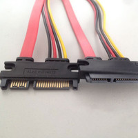 Cable de extensión de datos macho a hembra SATA III 3,0, 7 + 15, 22 Pines, disco duro SATA y unidad óptica SATA