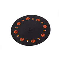 Sets de table écologiques ronds de style zen asiatique, en tissu PP tissé, motif dessin animé de Pâques, épaisseur 1 mm, diamètre 380 mm, marque Yichuan