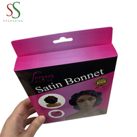 Boîte d'emballage pour bonnet en satin personnalisée de haute qualité avec fenêtre