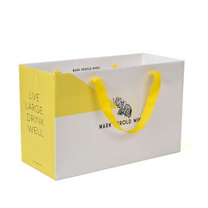 Sac en papier de haute qualité, taille personnalisée, impression offset CMJN 4 couleurs, logo imprimé, biodégradable, emballage cadeau pour vin avec poignée pour l'emballage - Product Image 2