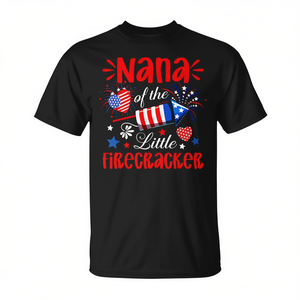 T-shirt Nana Of The Little Firecracker pour le 4 juillet, pour les futures mamans - Product Image 2