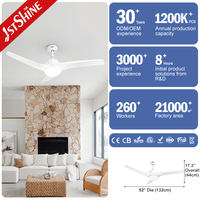 1stshine – ventilateur de plafond moderne bldc, économie d'énergie, télécommande, ventilateur de plafond en plastique avec lumière