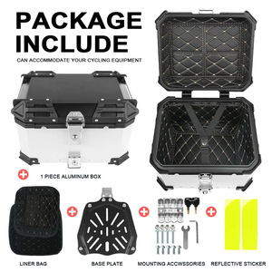 Bauletto Moto Nero 45L in Alluminio con Doppia Chiusura, Impermeabile, Antifurto, Staccabile, per Touring - Product Image 2